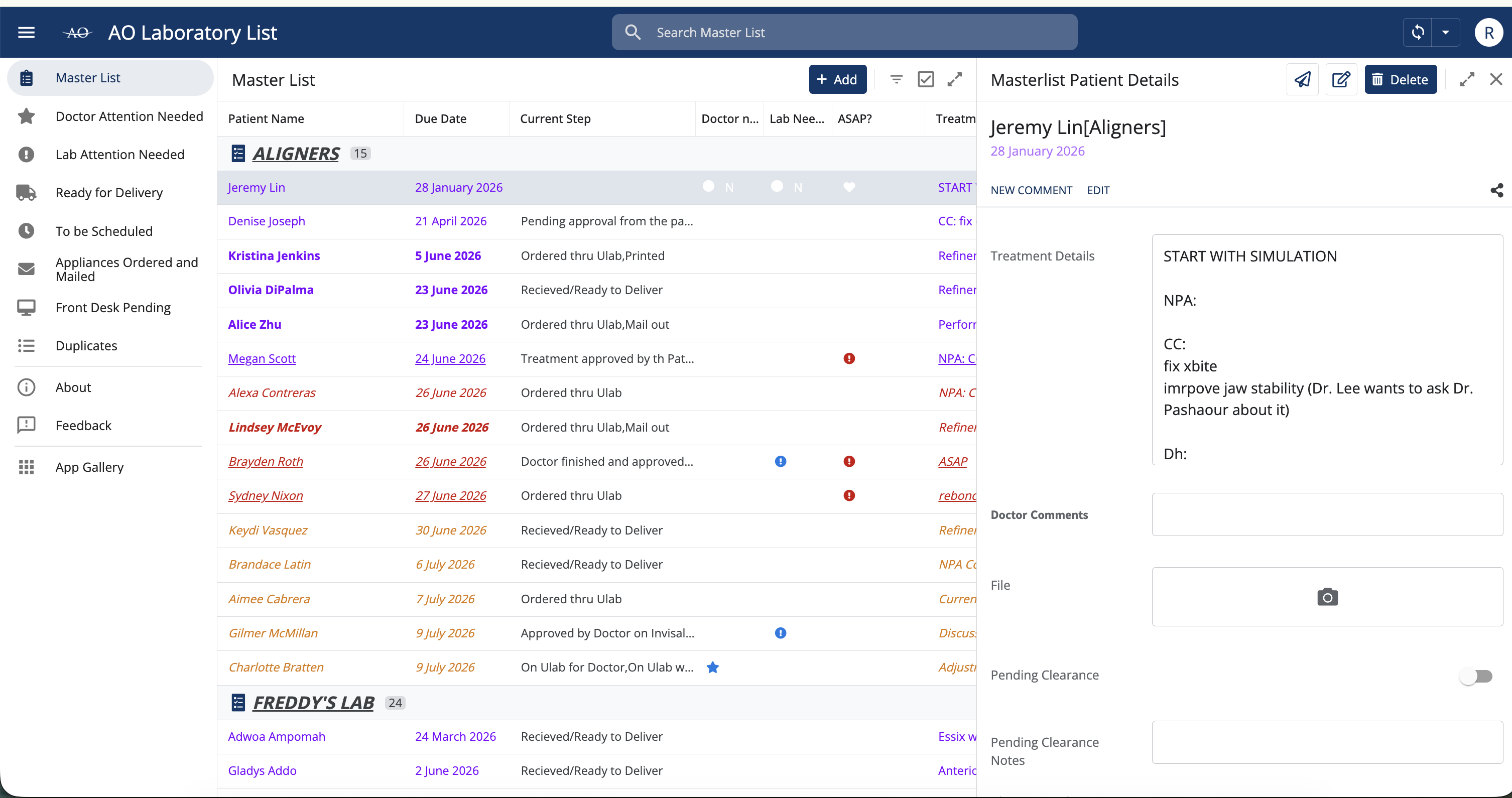 AO Laboratory List — AppSheet app by Appnly